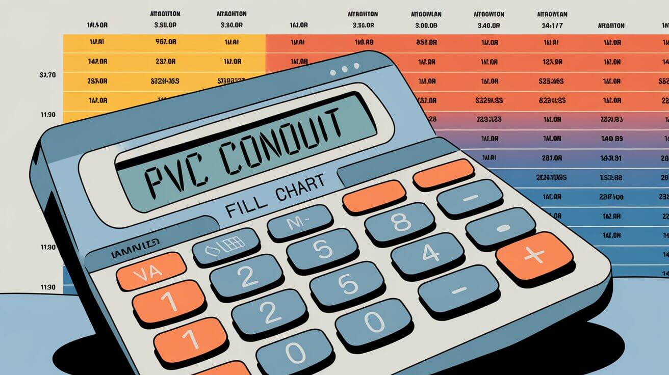 Tabela de preenchimento de conduíte de PVC