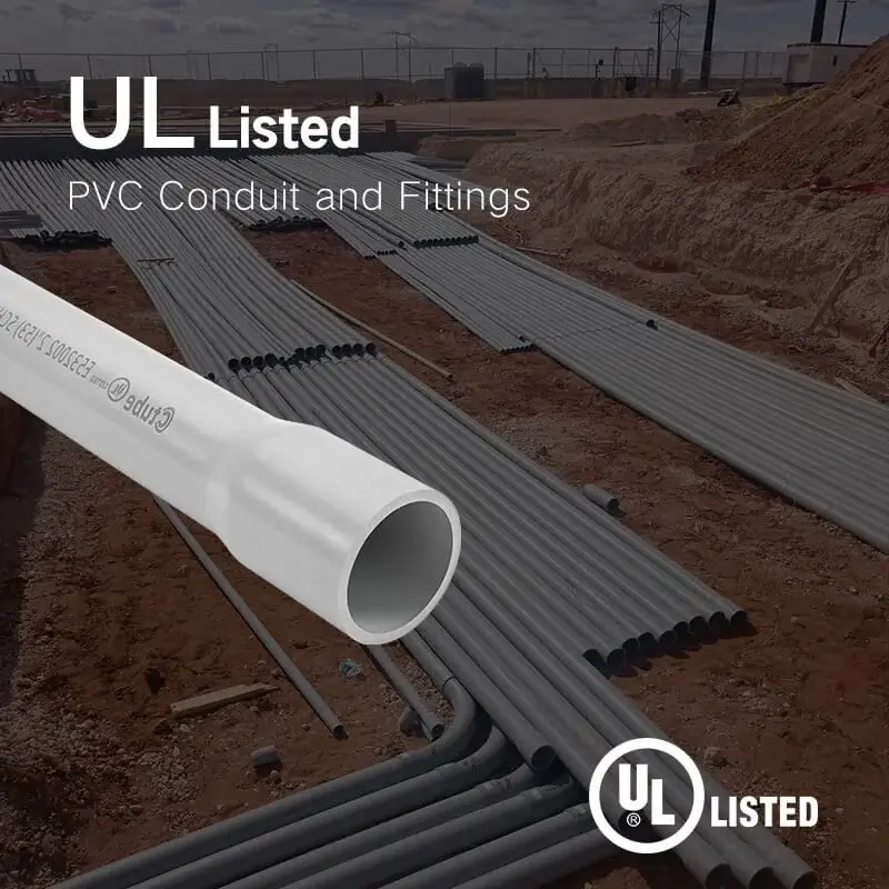 قناة وتركيبات PVC مدرجة في قائمة UL