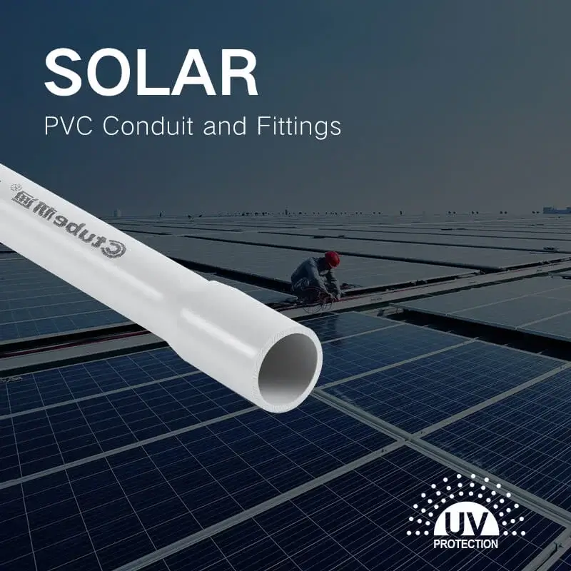 Conductos y accesorios de PVC solar.